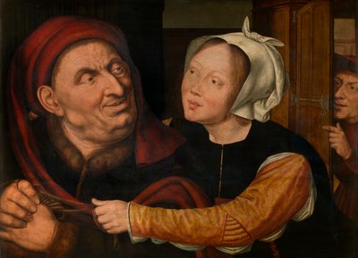 Źle dobrani kochankowie (olej na desce) autorstwa Quentin Massys or Matsys
