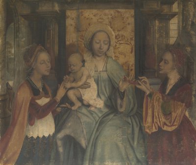 Matka Boska z Dzieciątkiem ze świętymi Barbarą i Katarzyną, ok. 1930 1518-1525 autorstwa Quentin Massys or Metsys