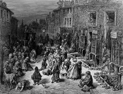 „Dudley Street, siedem tarcz”, 1872. autorstwa Quesnel