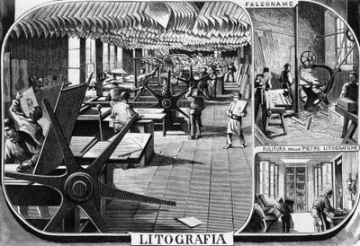 Biura braci Treves, dział litografii, Mediolan, Włochy, ilustracja Quinto Cenni (1845-1917) z L