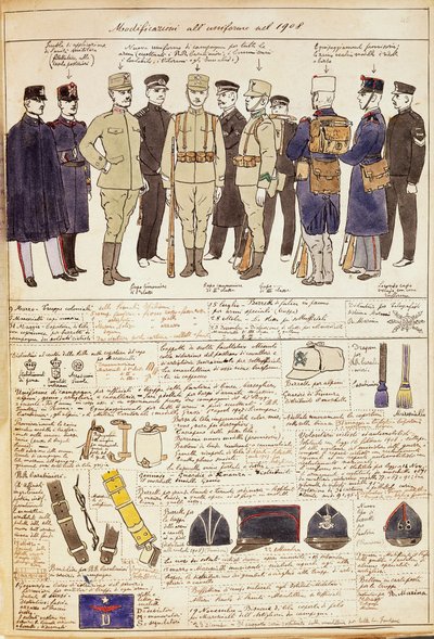 Jednolite wariacje Królestwa Włoch, kolorowa tablica autorstwa Quinto Cenni autorstwa Quinto Cenni