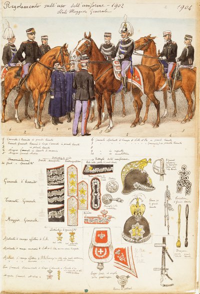 Mundury Sztabu Generalnego Królestwa Włoch, kolorowa tablica autorstwa Quinto Cenni autorstwa Quinto Cenni