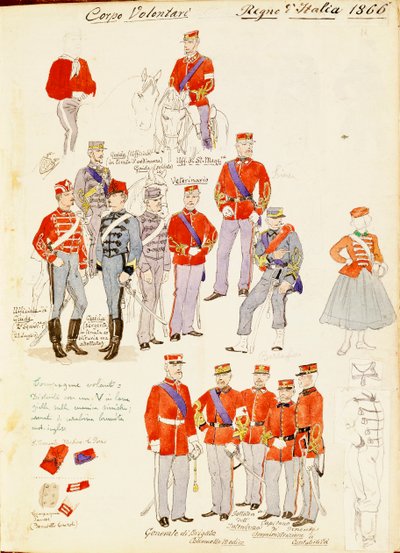 Mundury Ochotniczego Korpusu Królestwa Włoch, kolorowa tablica autorstwa Quinto Cenni autorstwa Quinto Cenni