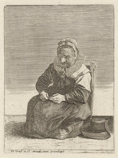 Stara kobieta z różańcem Pełnoprawni rolnicy (tytuł serii) autorstwa Quirin Boel (attributed to)