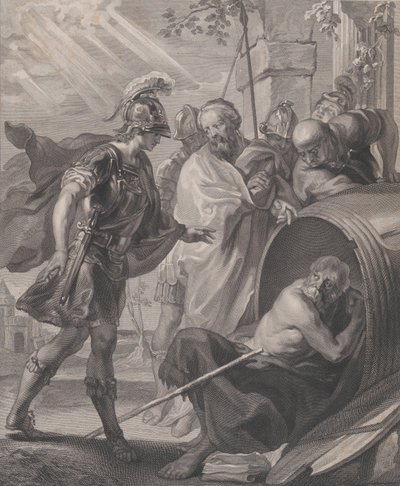 Spotkanie Diogenesa z Synopy i Aleksandra Wielkiego, 1784. autorstwa Quirin Mark