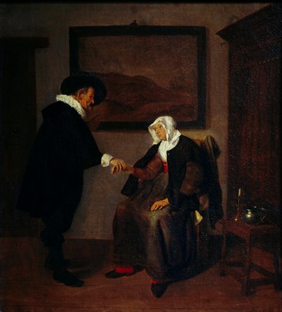 Obraz konsultacyjny Quiringha Gerritsza Van Brekelenkama (ok. 1620-1668). Słońce 0,57x0,52 m² autorstwa Quiringh Gerritsz. van Brekelenkam