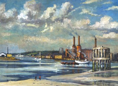 „Odpływ, Deptford”, 1972 autorstwa RCD Lowry