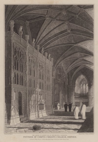 Sanktuarium biskupa Foxe, założyciela Corpus Christi College w Oksfordzie, w katedrze w Winchester (rycina) autorstwa R. (after) Essex
