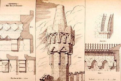 Pałac Jurisconsults, Cremona, Włochy, zbudowany w 1292 r., z „Przykładów architektury miejskiej, handlowej i ulicznej Francji i Włoch od XII do XV wieku” autorstwa R. Anderson