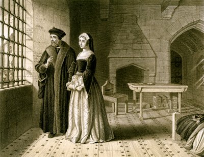 Sir Thomas More 1478-1535 i jego córka Małgorzata, XIX wiek. autorstwa R Anderson