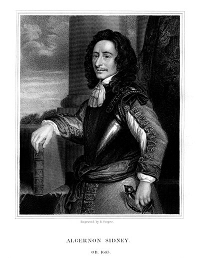 Algernon Sydney, angielski polityk, 1824. autorstwa R. Cooper