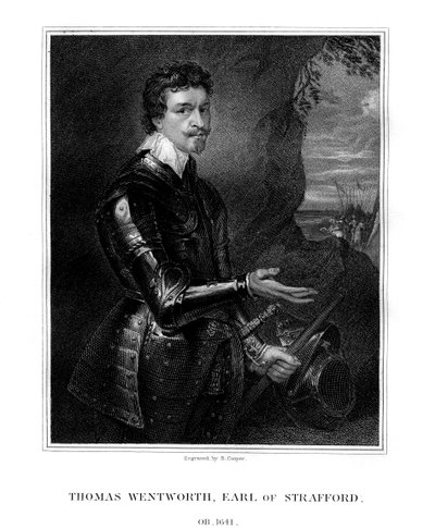 Thomas Wentworth, 1. hrabia Strafford, angielski mąż stanu, 1823. autorstwa R. Cooper