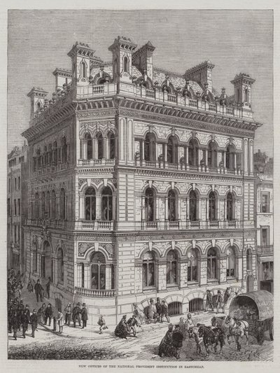 Nowe biura Krajowej Instytucji Prowizorycznej w Eastcheap autorstwa R. Dudley