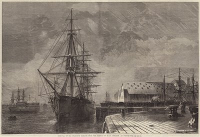 Usunięcie szczątków pana Peabody z linii kolejowej do HMS Monarch w Portsmouth autorstwa R. Dudley