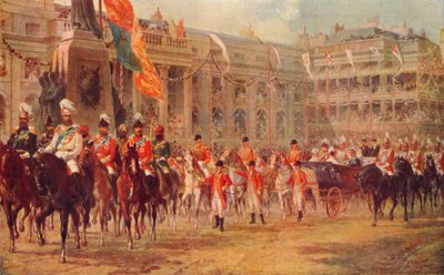 „Pochód Jubileuszowy Królowej w drodze do Opactwa Westminsterskiego, 21 czerwca 1887”, 1906 autorstwa R Dudley