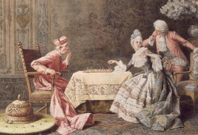 Gra w szachy z kardynałem autorstwa R. Raimondi