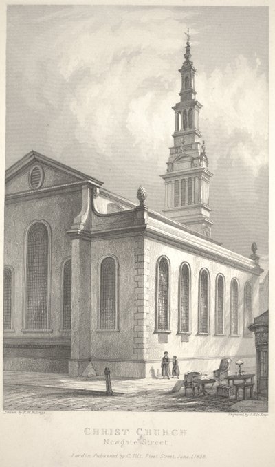 Kościół Chrystusa, ulica Newgate autorstwa R. W. Billings