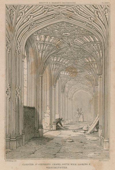 Klasztor, kaplica św Szczepana, Westminster, patrząc na wschód autorstwa R. W. Billings