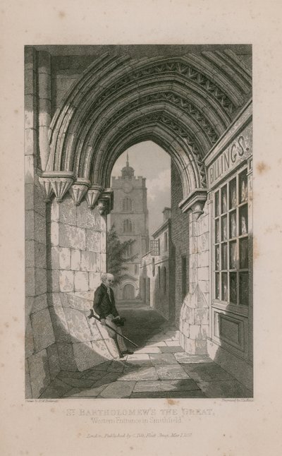 Klasztor św. Bartłomieja, Smithfield autorstwa R. W. Billings