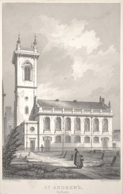Św. Andrzeja Holborn autorstwa R. W. Billings