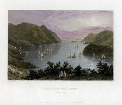 Rzeka Hudson widziana z West Point, USA, 1837. autorstwa R. Wallis