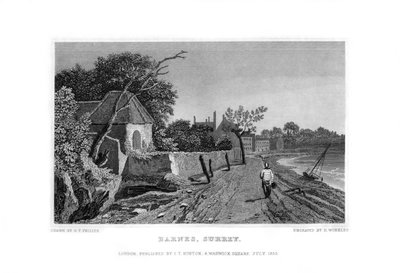 Barnes, Surrey, 1830. autorstwa R. Winkles