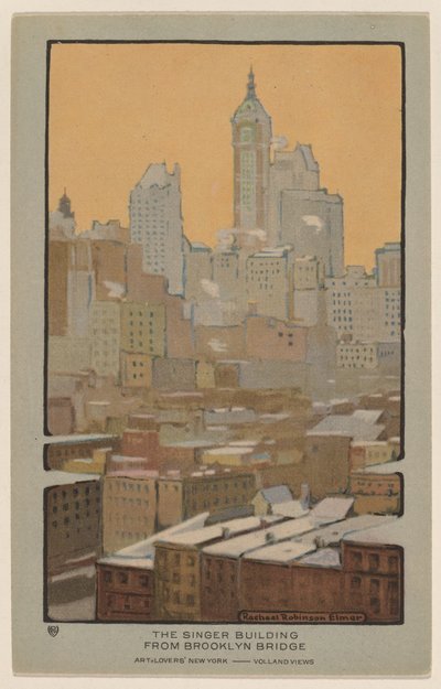 Budynek Singera z Brooklyn Bridge autorstwa Rachael Robinson Elmer