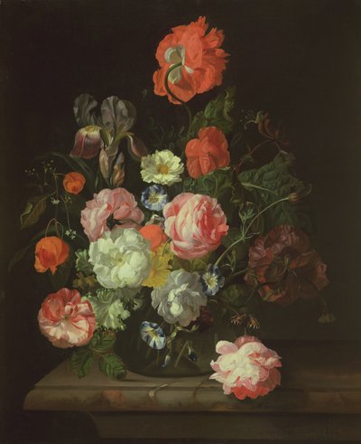 Kwiat w szklanym wazonie autorstwa Rachel Ruysch