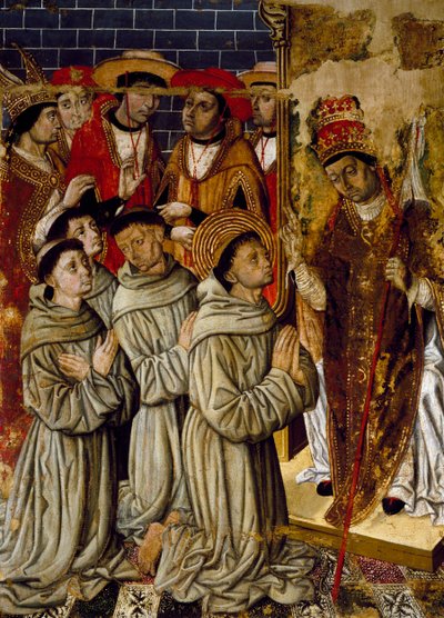 Cykl cudów, fragment z Ołtarza San Bernardino, autorstwa Joana Figuera i Tomasa Rafaela (działający w drugiej połowie XVI wieku), tempera na desce, 399x253 cm. Szczegół. autorstwa Rafael & Figuera Joan (active c.1454 1477) Tomas