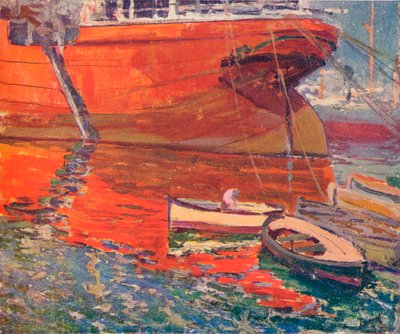 Czerwony statek, Barcelona, c1915 autorstwa Rafael Forns y Romans