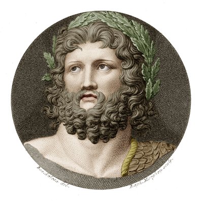 Zeus (kolorowy grawerunek) autorstwa Raffaello Sanzio Morghen