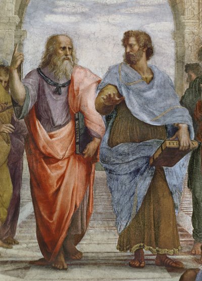 Arystoteles i Platon: fragment Szkoły Ateńskiej, 1510-11 fragment fresku z 472 autorstwa Raffaello Sanzio Raphael