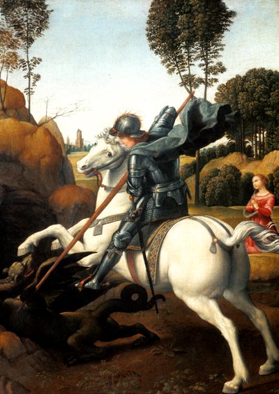 Święty Jerzy i Smok, c1506 autorstwa Raffaello Sanzio Raphael