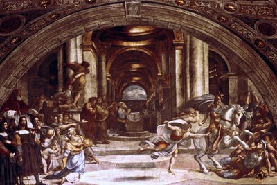 Wypędzenie Heliodora ze świątyni, 1512-1514 autorstwa Raffaello Sanzio Raphael