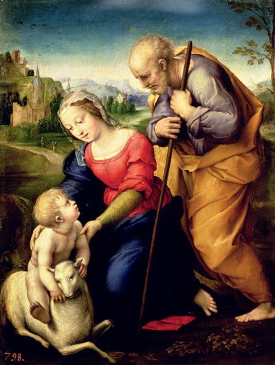 Święta Rodzina z Barankiem, 1507 autorstwa Raffaello Sanzio Raphael