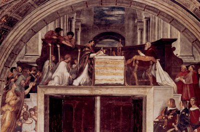Msza w Bolsenie, 1512 autorstwa Raffaello Sanzio Raphael