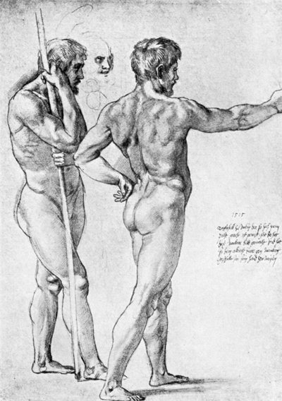 Dwa studia aktów męskich, 1515, 1912. autorstwa Raffaello Sanzio Raphael