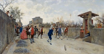 Gra w ruzzolę autorstwa Raffaello Sorbi