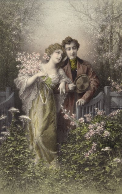 Para z kwiatem autorstwa Raimund Ritter Von Brennerstein Wichera