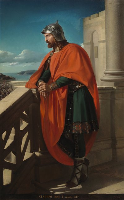 „Portret króla Wizygotów Ataulfa (Athavulf, Atawulf lub Athaulf) (410-415) Obraz Raimundo de Madrazo i Garreta (1841-1920) 1888 Pałac Sądów Madryt autorstwa Raimundo de Madrazo y Garreta