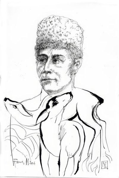 Franz Marc / rysunek Rainer Ehrt autorstwa Rainer Ehrt