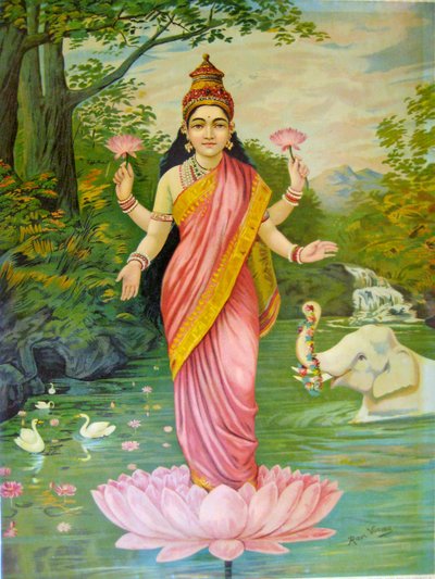 Lakshmi autorstwa Raja Ravi Varma autorstwa Raja Ravi Varma
