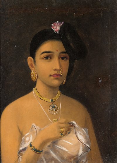 Piękno Maliyali (olej na płótnie) autorstwa Raja Ravi Varma