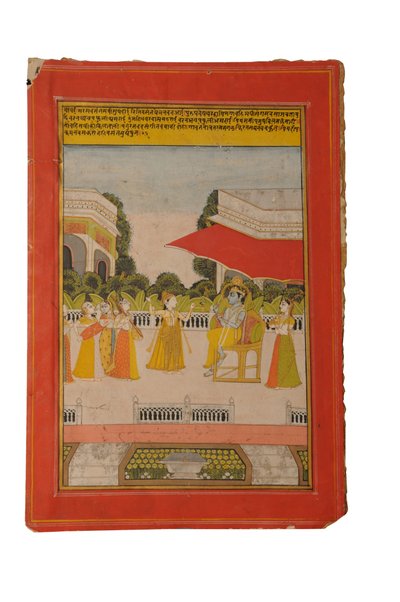 Miniatura Ragamala, Radżastan prawdopodobnie Bundi, początek XIX w. (gwasz na papierze) autorstwa Rajasthani School