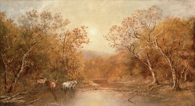 Krajobraz z krowami (olej na płótnie) autorstwa Ralph Albert Blakelock
