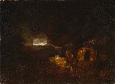 The Canoe Builders autorstwa Ralph Albert Blakelock