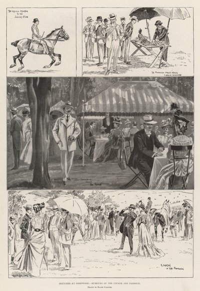 Szkice w Goodwood, Humours of the Course i Paddock autorstwa Ralph Cleaver