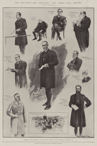 Pobudzenie ustawy o edukacji, spotkanie w Albert Hall autorstwa Ralph Cleaver