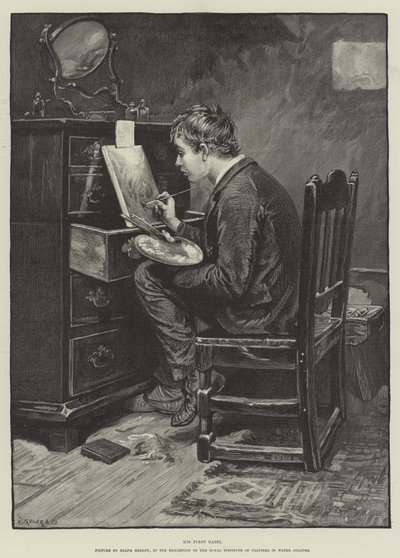 Jego pierwsza sztaluga autorstwa Ralph Hedley