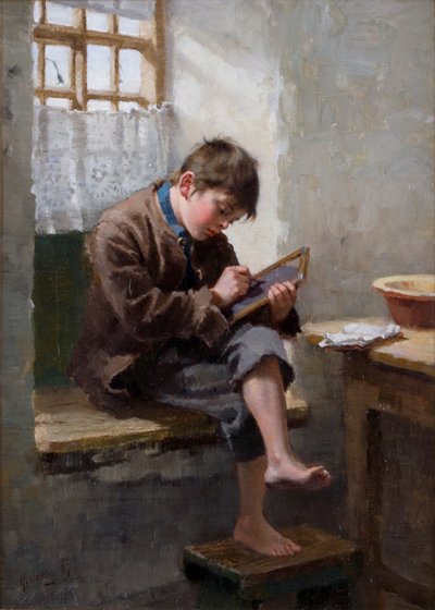 Lekcje domowe, 1887 autorstwa Ralph Hedley